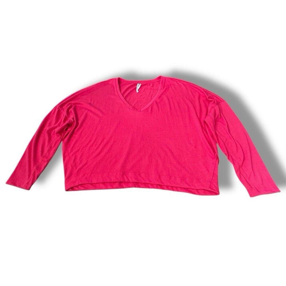 Anthropologie V-neck Oversized Raspberry Top Pullover Casual Women’s Size M